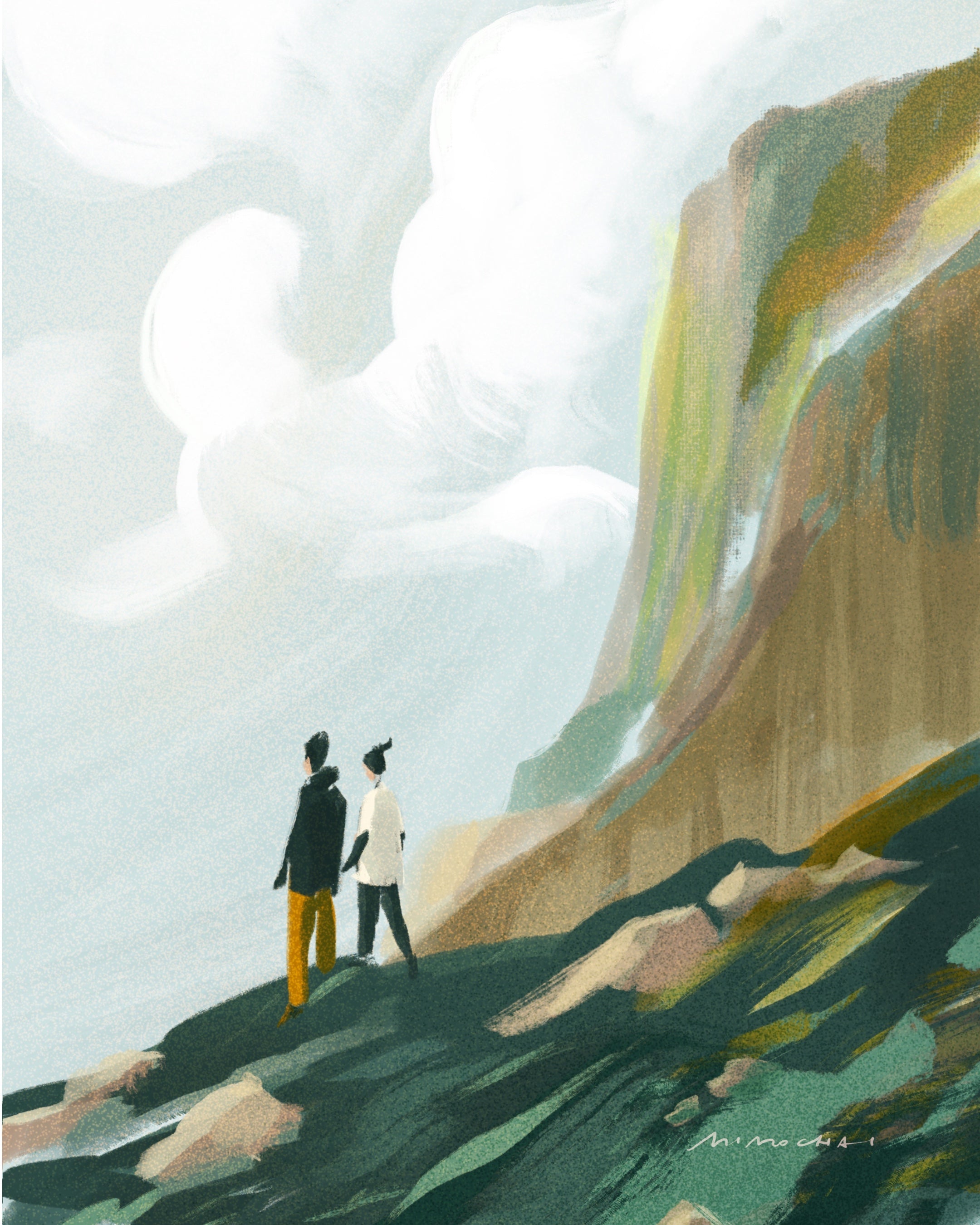 Mimochai nature cliff illustration 2023